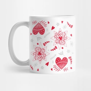 Hearts and Flowers Valentine Pattern Mug